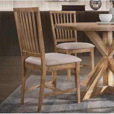 Aloisio Slat Back Side Chair in Brown Gracie Oaks