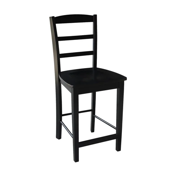 International Concepts Madrid Black Counter Height Bar Stool, S46-402