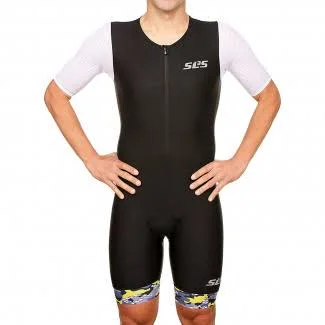 SLS3 Mens Triathlon Suit, Tri Suits for Men, Mens Triathlon Suit with Sleeves - Aero Tri Suit FX - 2 Pockets - Soft Chamois