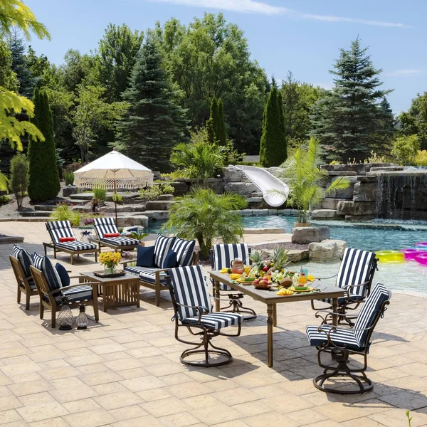 Arden Selections Cabana Stripe Outdoor Chaise Lounge Cushion Black