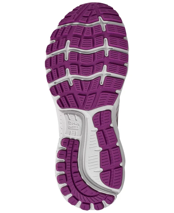 Brooks Women's Ghost 12 White-Grey-Hollyhock, 10