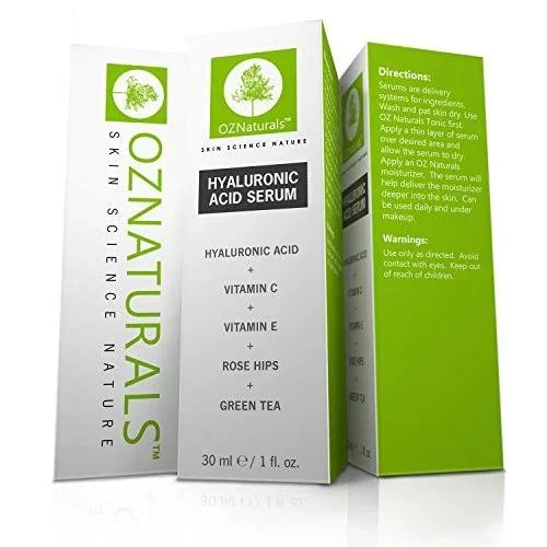 OZNaturals Anti-Aging Hyaluronic Acid Serum with Vitamin C, 1 oz.