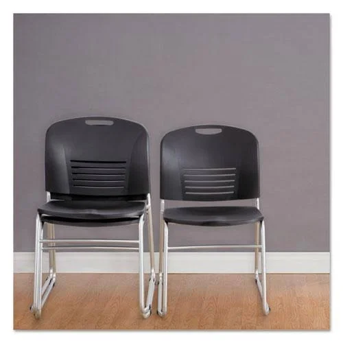 Safco VY Series Stack Chairs Plastic Back/Seat Sled Base Black 2/Carton