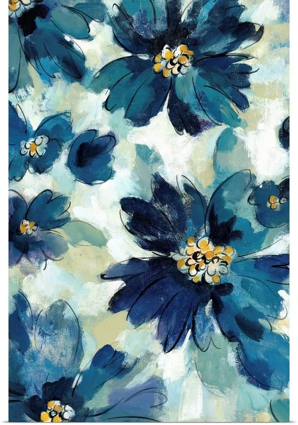 Inky Floral I, Poster Print, 32x48, Great Big Canvas