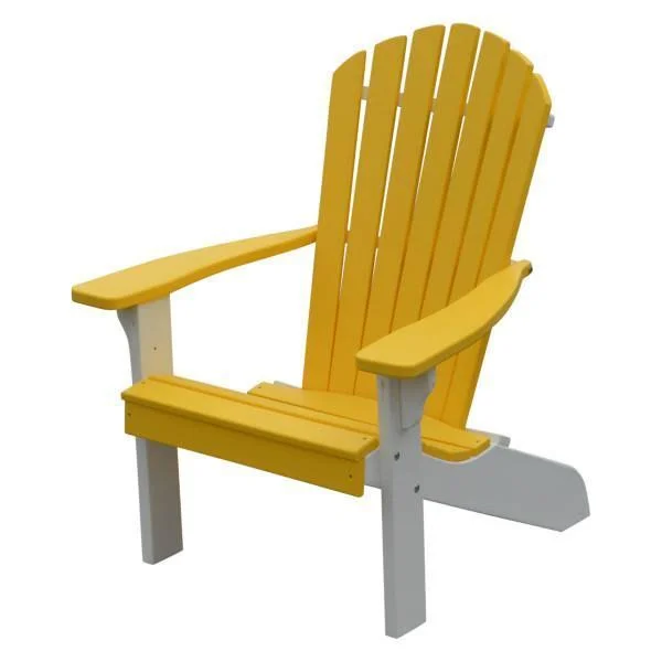 Poly Fanback Adirondack Chair with White Frame - Size: 5.5, Red
