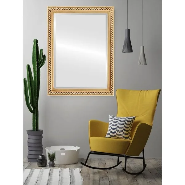 Santa Fe Framed Rectangle Mirror in Antique Gold Leaf - 24x30