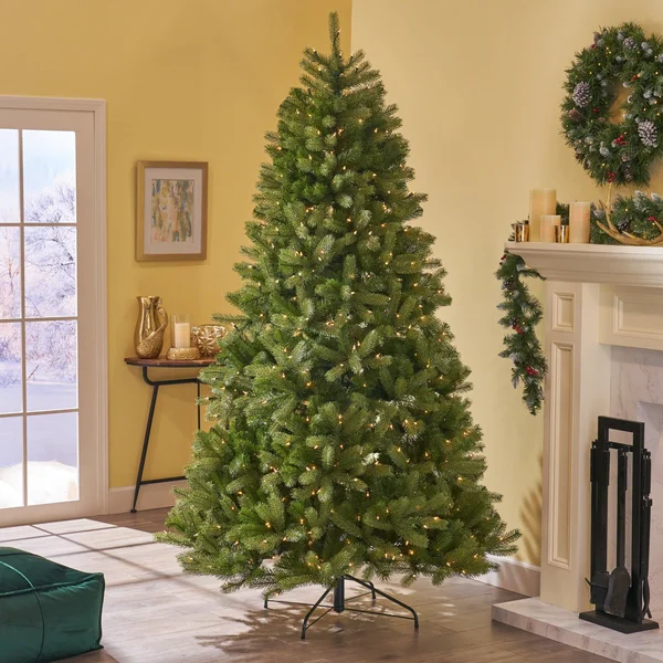 Christopher Knight Home 7.5-ft Mixed Spruce Pre-Lit or Unlit Artificial Christmas Tree by - Clear