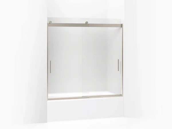 KOHLER K-706002-D3-ABV Levity Frameless Sliding Bath Door with Frosted Glass - Anodized Brushed Bronze
