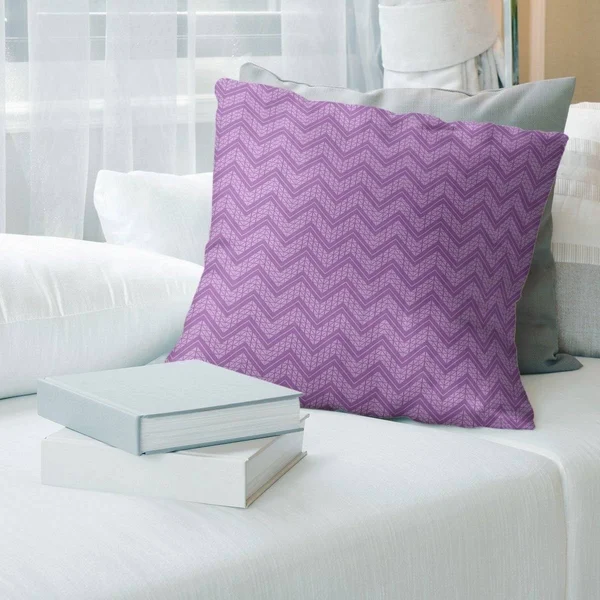 Porch & den Bayberry Cool Chevron Pattern Throw Pillow - 16 x 16 - Violet - Cotton