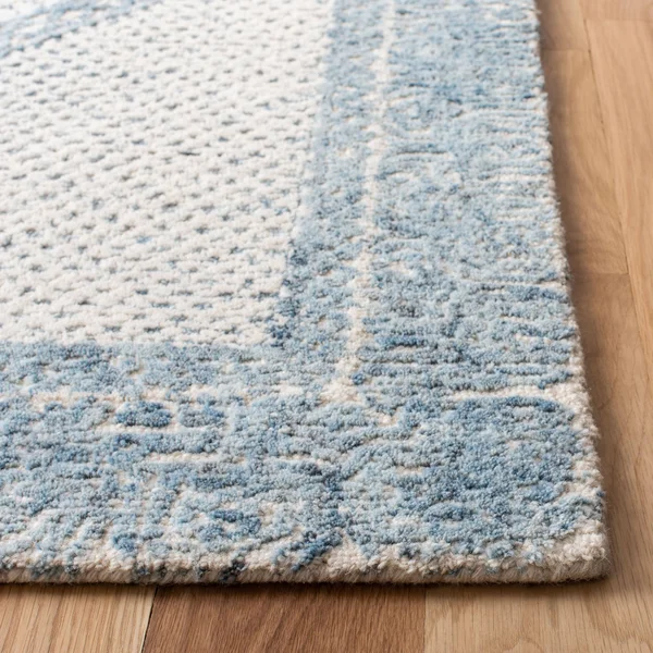 Safavieh Abstract Ivory/Blue 3 ft. x 5 ft. Geometric Border Area Rug