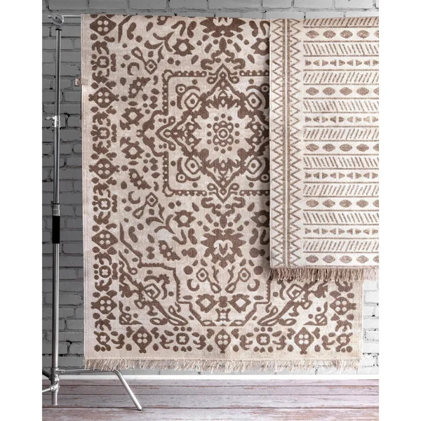 nuLOOM Rugs Outdoor Tribal Cora Beige 6& 7x22 x 9& Area Rug