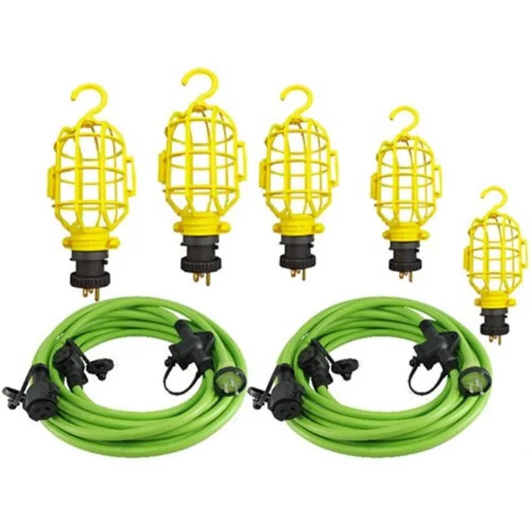Conntek 50-Feet STW 14/3 5 Outlets Multifunction Cord with 5-String Light Kit On/Off Switch