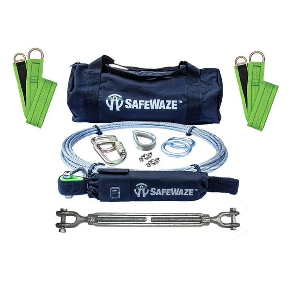 SafeWaze 2-Person Cable Horizontal Lifeline Kit - 80 ft. 019-8026