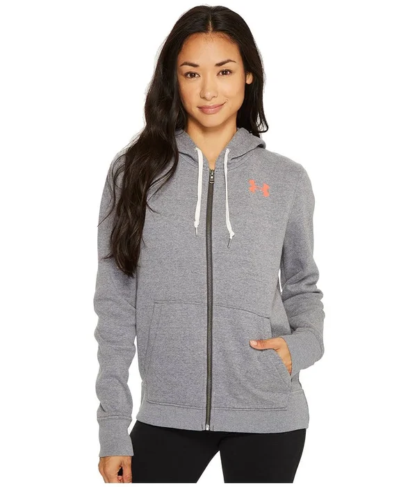 Under Armour Women's Favorite Fleece Full Zip Hoodie, Carbon Heather /Charcoal, Large