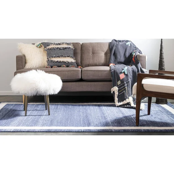 Unique Loom Del Mar Maria Navy Blue 3& 3 x 5& 3 Area Rug