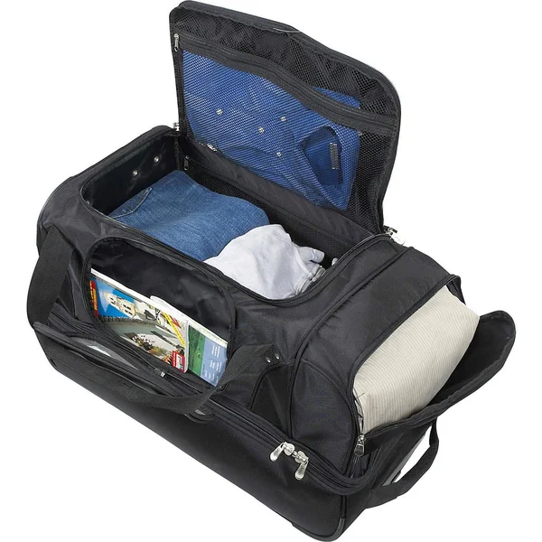 NCAA North Carolina Tar Heels Rolling Drop-Bottom Duffel Bag, 27-inches