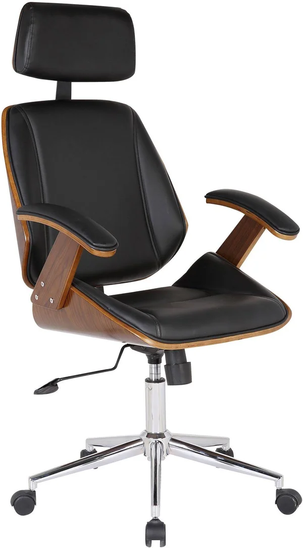Armen Living Century Faux Leather Office Chair - Black