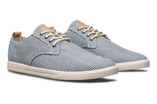 CLAE Ellington Textile 7.5, Navy White Denim, NWD Derby Sneakers Unisex