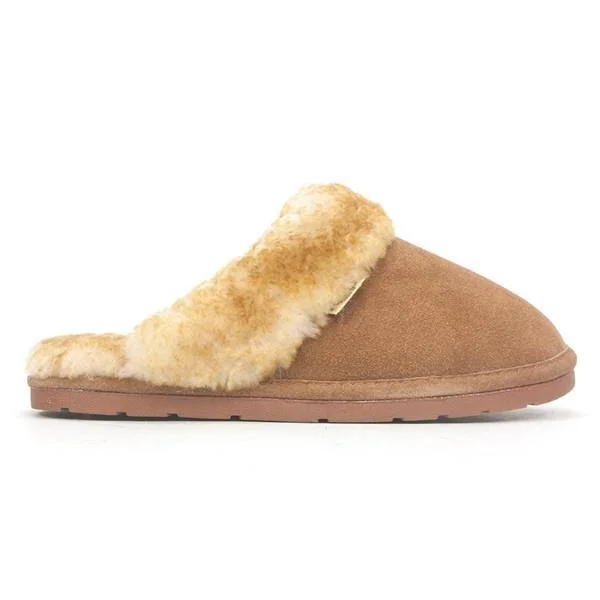 RJ Fuzzies Sheepskin RJS-100-BLACK-M Ladies SCUFF - Black - Medium