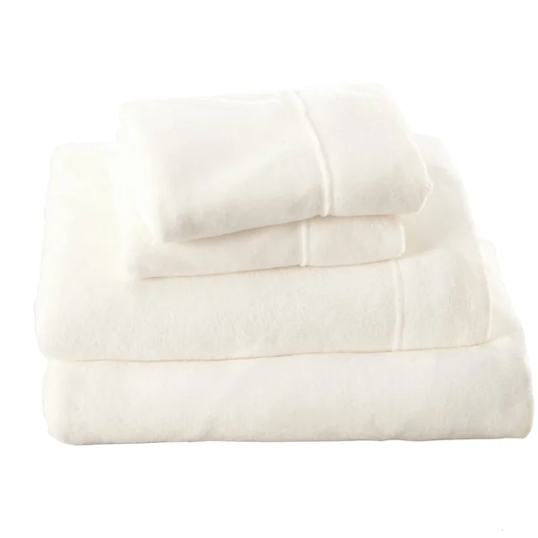 Great Bay Home Extra Soft Cozy Velvet Plush Solid Bed Sheet Set (California King - White)