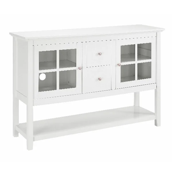 Walker Edison 52x22 Wood Console Table Buffet TV Stand - Walnut - White