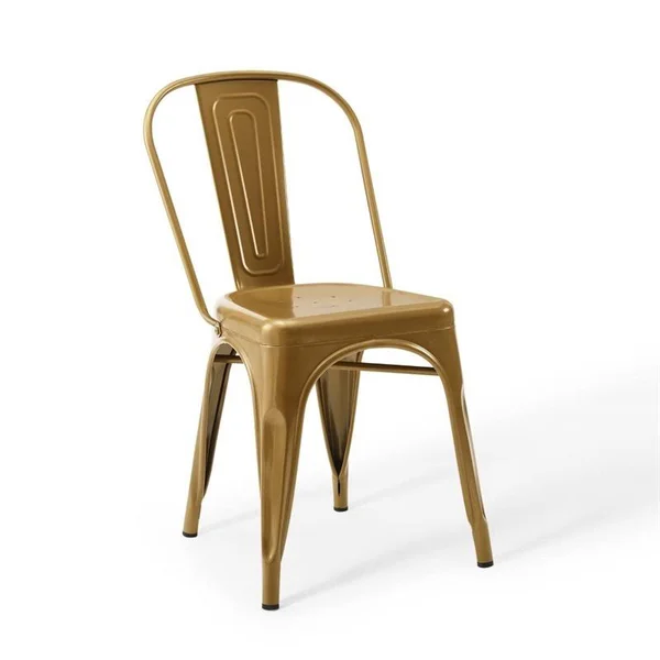Hawthorne Collections Dining Side Chair in Gold (Set of 2)