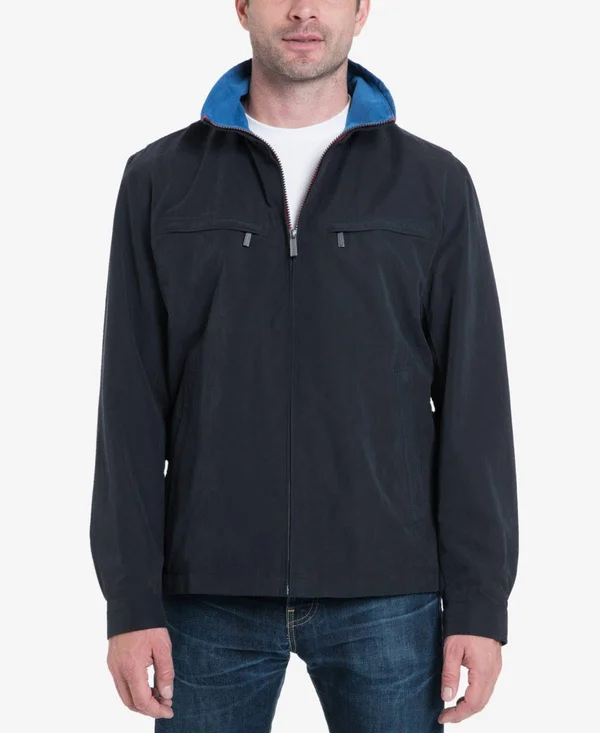 London Fog Litchfield Microfiber Jacket - Created for Macy&s - Navy