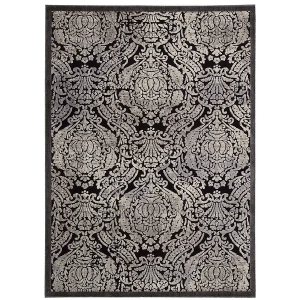Nourison Graphic Illusions GIL09 Black Area Rug 5&3x22 x 7&5x22