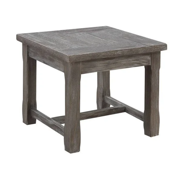 The Gray Barn Glastonbury Rustic Charcoal Grey End Table - Wood