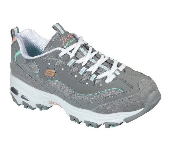 Skechers Women's D&Lites - Sparkling Rain Sneakers - Gray, Multi, 11.0