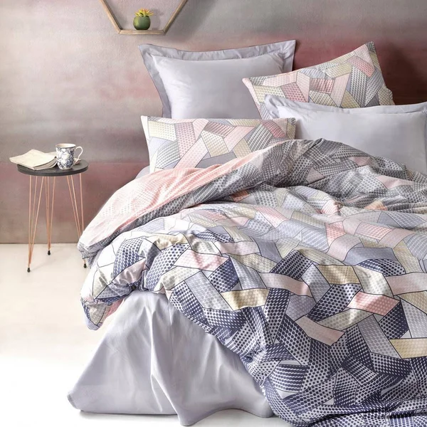 Sussexhome Blush in Gray Full Size Duvet Cover Set, Hypoallergenic - Queen