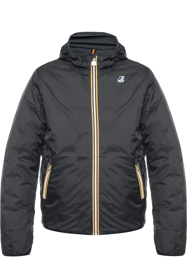 K-Way Jacques Thermo Plus Double Waterproof Reversible Jacket (Baby) Black-Grey A A64 - Mens Clothi