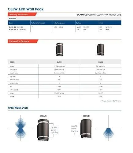 Lithonia Lighting Dark Bronze LED Outdoor Cylinder Up/downlight
