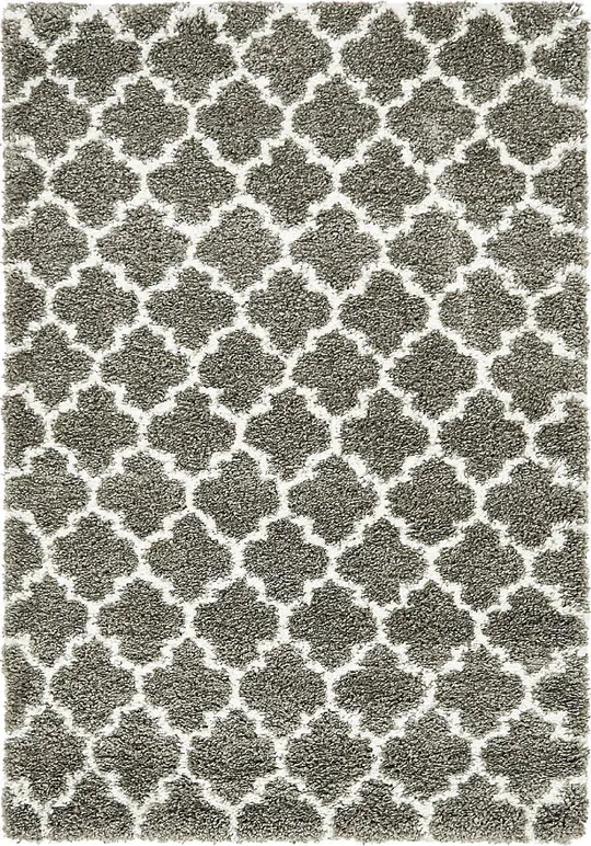 Unique Loom Marble Rabat Shag Area Rug (5& x 8& - Gray)