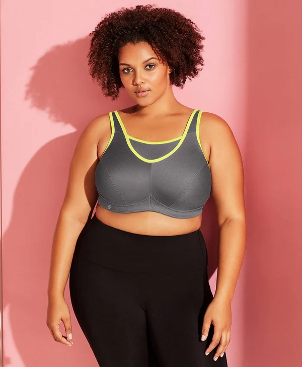 Women's Glamorise No-Bounce Camisole Sports Bra - Size 38DD - Grey