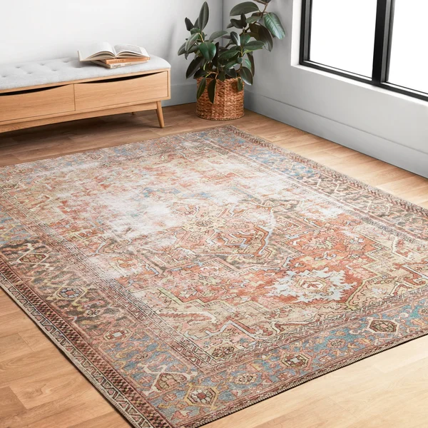 Alexander Home Tremezzina Printed Boho Distressed Rug - 2&3x22 x 3&9x22