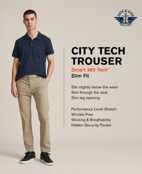 Dockers Men's Slim Fit City Tech Trousers
