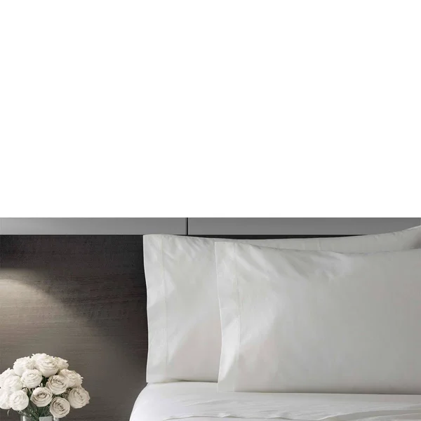 Vera Wang Solid Cotton Percale Sheet Set, King - White