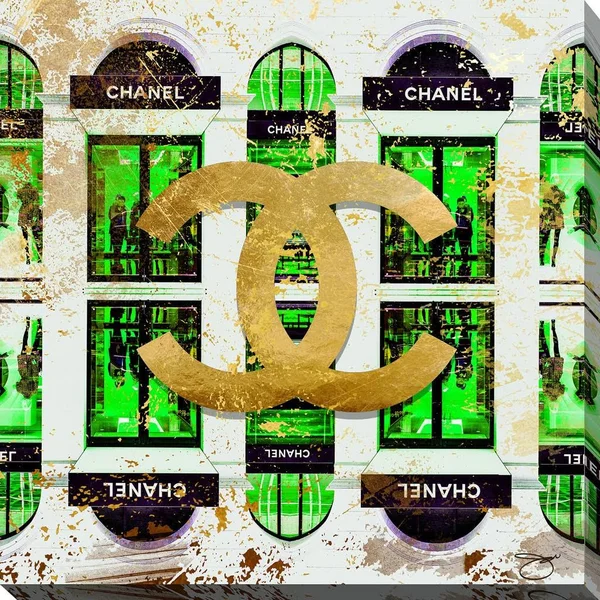 by Jodi &Shop Chanel in Green& Giclee Print Canvas Wall Art - 30 Inches x 30 Inches x 1.5 Inches