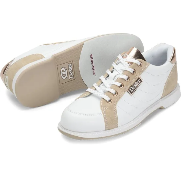 Dexter Groove IV White Rose Gold Womens Wide Bowling Shoes 6