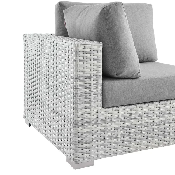 Convene Outdoor Patio Corner Chair Light Gray Charcoal Modway