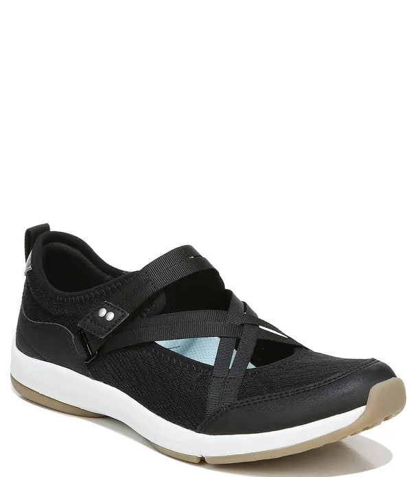 Ryka Adjustable Mesh Mary Jane Sneakers Katana, Size 12 Medium, Black
