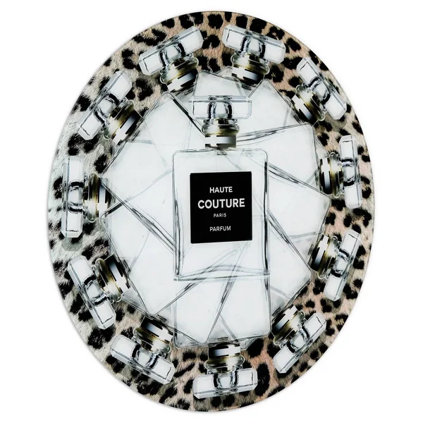 Empire Art Direct Haute Couture Frameless Free Floating Tempered Glass Round Graphic Wall Art, 20 inch x 20 inch, Ready to Hang