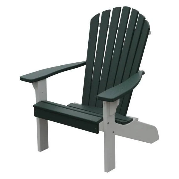 Poly Fanback Adirondack Chair with White Frame - Size: 5.5, Red