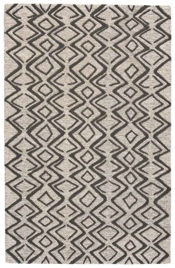 Feizy Enzo 8733F Area Rug - Charcoal/Taupe, 2&6x22 x 8& Runner
