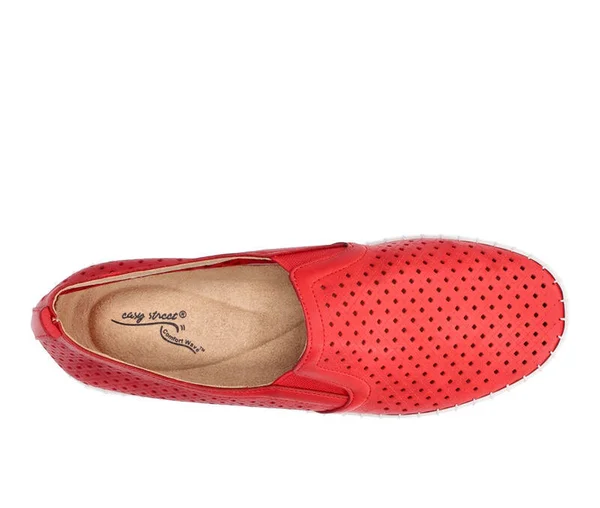 Easy Street Fresh Women's Slip-On Sneakers - Size: 9.5 Wide, Red