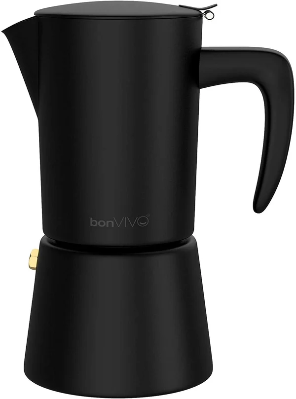 bonVIVO Intenca Stovetop Espresso Maker - Luxurious Italian Coffee Machine Maker - Stainless Steel Espresso Maker Full Bodied Cof