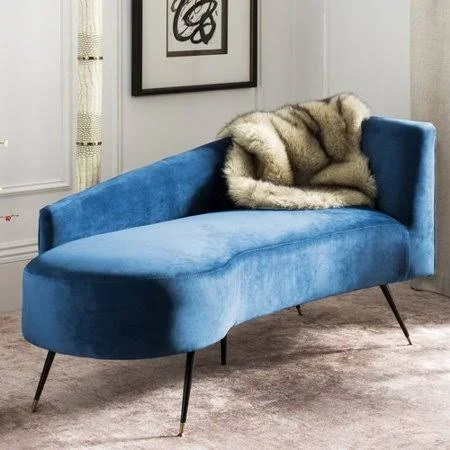 Mercer41 Sheena Settee Chaise Lounge, Black