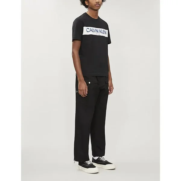Calvin Klein Stripe Logo Cotton-jersey T-Shirt