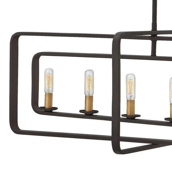 Hinkley - 4818DZ - Eight Light Linear Chandelier - Quentin - Aged Zinc
